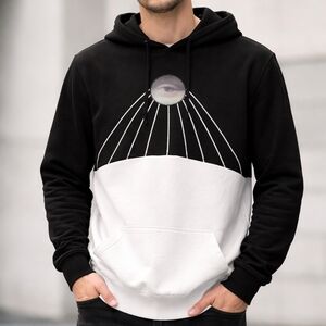 Black Scale Men's Mona Eye Hoodie In Black Zand White Size Small